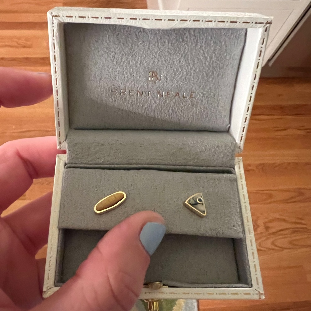 Brent Neale Brie and baguette stud earrings